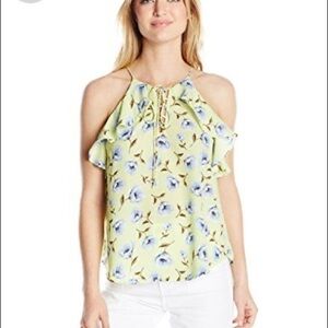Blu Pepper Floral Ruffle Edge Tank Top Small